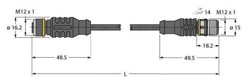 Turck 6627217 Sensor-/Aktor-Steckverbinder, konfektioniert 1m Polzahl: 5 1St. von Turck