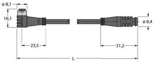 Turck 6627398 Sensor-/Aktor-Steckverbinder, konfektioniert 0.30m Polzahl: 4 1St. von Turck