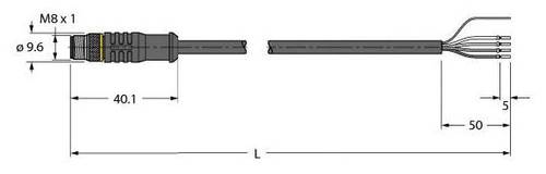 Turck 6627443 Sensor-/Aktor-Anschlussleitung 10m Polzahl: 4 1St. von Turck