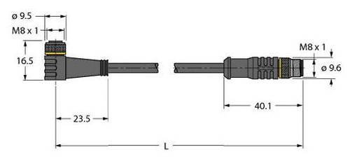 Turck 6627454 Sensor-/Aktor-Steckverbinder, konfektioniert 1m Polzahl: 4 1St. von Turck