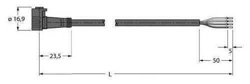 Turck 6627523 Sensor-/Aktor-Anschlussleitung 5m Polzahl: 4 1St. von Turck