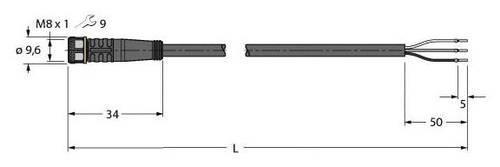 Turck 6628356 Sensor-/Aktor-Anschlussleitung 5m Polzahl: 3 1St. von Turck