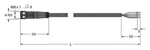 Turck 6628895 Sensor-/Aktor-Anschlussleitung 2m Polzahl: 4 1St. von Turck
