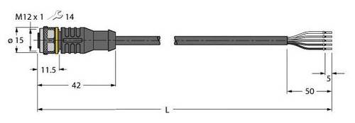 Turck 6629649 Sensor-/Aktor-Anschlussleitung 10m Polzahl: 5 1St. von Turck