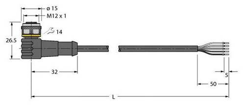 Turck 6629650 Sensor-/Aktor-Anschlussleitung 2m Polzahl: 5 1St. von Turck