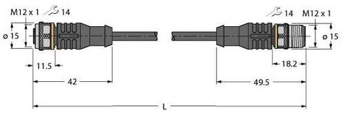 Turck 6629887 Sensor-/Aktor-Steckverbinder, konfektioniert 5m Polzahl: 3 1St. von Turck