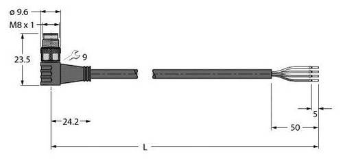 Turck 6630155 Sensor-/Aktor-Anschlussleitung 5m Polzahl: 4 1St. von Turck