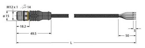 Turck 6630278 Sensor-/Aktor-Anschlussleitung 5m Polzahl: 5 1St. von Turck