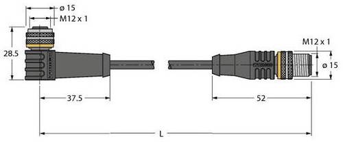 Turck 6631088 Sensor-/Aktor-Steckverbinder, konfektioniert 0.30m Polzahl: 5 1St. von Turck