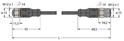 Turck 6933721 Sensor-/Aktor-Steckverbinder, konfektioniert 1m Polzahl: 3 1St. von Turck