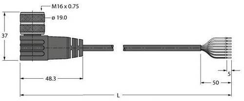 Turck 6935116 Sensor-/Aktor-Anschlussleitung 5m Polzahl: 14 1St. von Turck