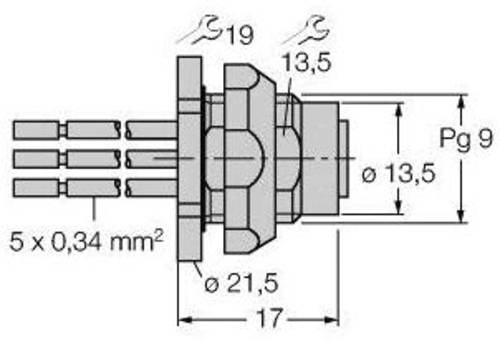 Turck 6935249 Sensor/Aktor Einbaubuchse Chassisbuchse, Einbau 1St. von Turck