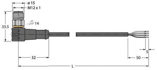 Turck 6935411 Sensor-/Aktor-Anschlussleitung 10m Polzahl: 4 1St. von Turck