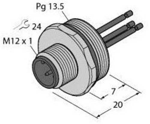 Turck 6935707 Sensor-/Aktor-Steckverbinder, unkonfektioniert Flanschstecker 1St. von Turck