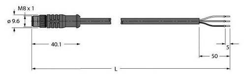 Turck 8036101 Sensor-/Aktor-Anschlussleitung 5m Polzahl: 3 1St. von Turck