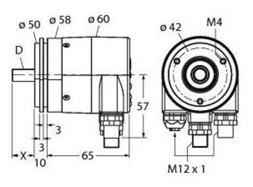 Turck Absolut Drehgeber 1 St. RS-25S10S-9A16B-R3M12 von Turck