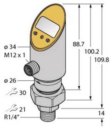 Turck Druckschalter 1 St. PS001A-510-2UPN8X-H1141 0 bar bis 1 bar von Turck