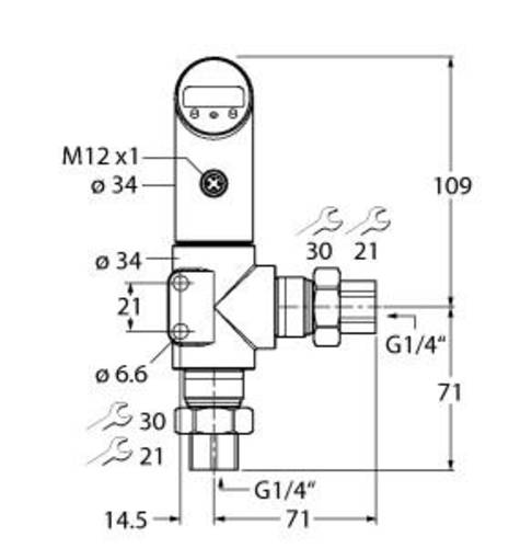 Turck Druckschalter 1 St. PS016D-501L-2UPN8X-H1141 0 bar bis 16 bar von Turck