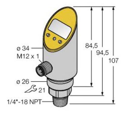 Turck Druckschalter 1 St. PS016V-303-2UPN8X-H1141 -1 bar bis 16 bar von Turck