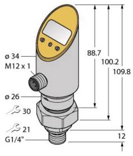 Turck Druckschalter 1 St. PS016V-504-LI2UPN8X- H1141/3GD -1 bar bis 16 bar von Turck