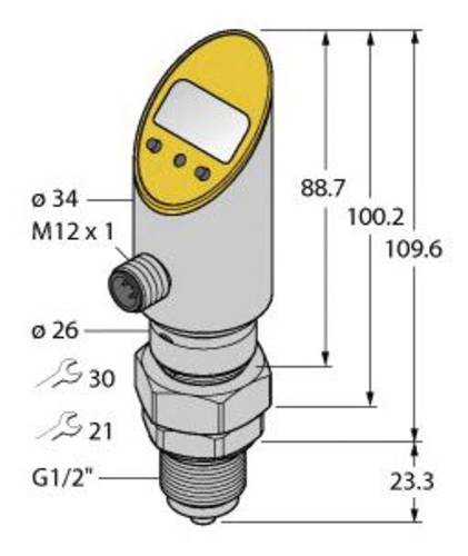 Turck Druckschalter 1 St. PS01VR-508-2UPN8X-H1141 -1 bar bis 0 bar von Turck