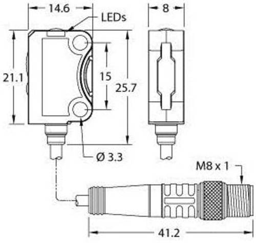 Turck Einweg-Lichtschranke VS8EAPRQ 3803486 1St. von Turck