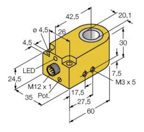 Turck Induktiver Sensor NPN, Schließer BI20R-W30-DAN6X-H1141 von Turck