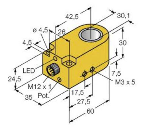 Turck Induktiver Sensor PNP, Schließer BI30R-W30-DAP6X-H1141 von Turck