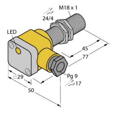 Turck Induktiver Sensor bündig NPN, Schließer BI5-G18SK-AN6X von Turck