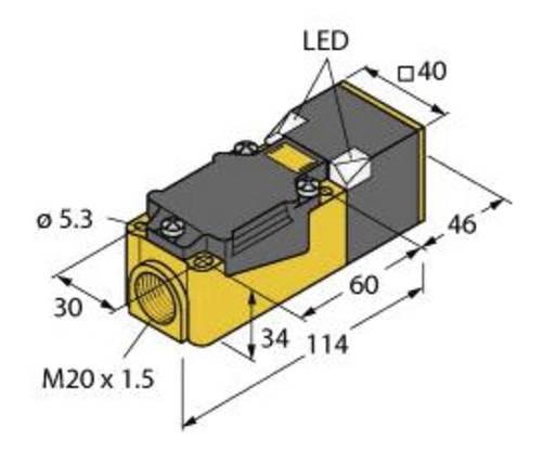 Turck Induktiver Sensor bündig NPN, Wechsler BI15-CP40-VN4X2 von Turck