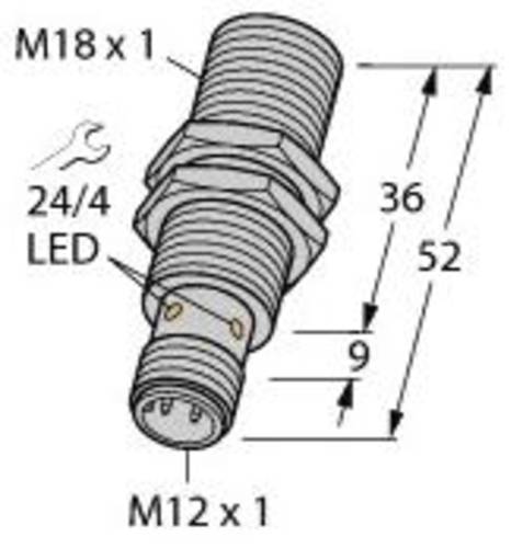 Turck Induktiver Sensor bündig PNP, Öffner BI8U-M18-RP6X-H1141 von Turck