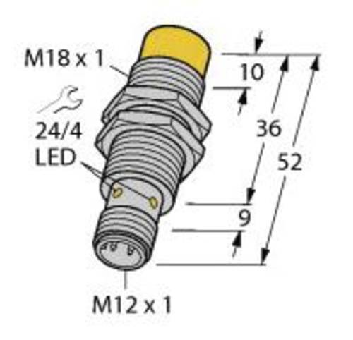 Turck Induktiver Sensor nicht bündig PNP, Schließer NI14-M18-AP6X-H1141 von Turck