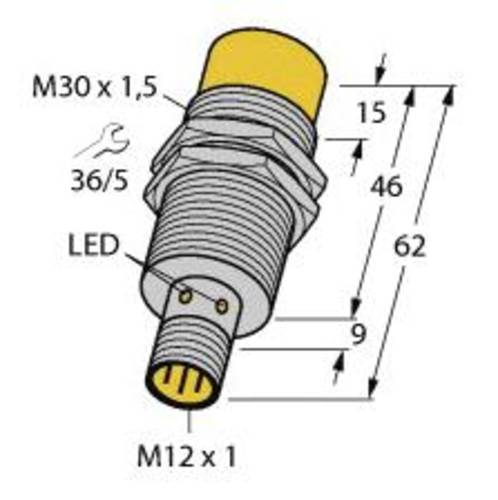 Turck Induktiver Sensor nicht bündig PNP, Schließer NI20U-EM30-AP6X-H1141 von Turck