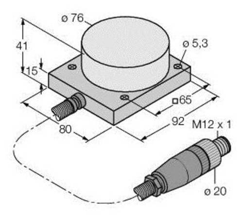 Turck Induktiver Sensor nicht bündig PNP, Schließer NI40-CQ80/S1102 5M von Turck