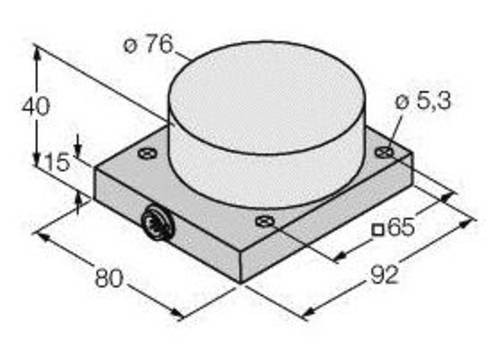 Turck Induktiver Sensor nicht bündig PNP, Schließer NI40-CQ80-L1131/S1102 von Turck