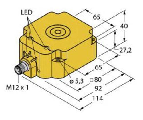 Turck Induktiver Sensor nicht bündig PNP, Wechsler NI75U-Q80-VP4X2-H1141 von Turck