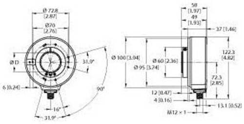 Turck Inkremental Drehgeber 1 St. REI-43H40S-4C512-H1181 Optisch von Turck