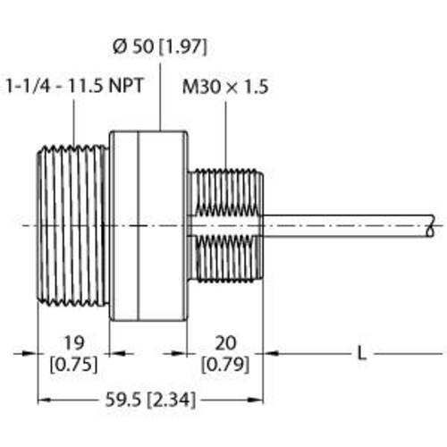 Turck K50UX1ARA Ultraschall-Reflexionstaster 1 St. 3.5 - 5.5V Reichweite (max.): 1000mm (Ø x L) 50m von Turck