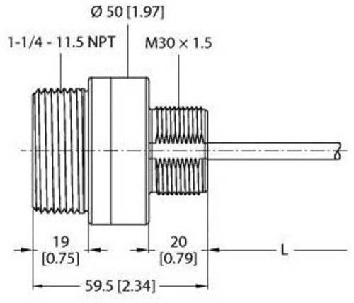 Turck K50UX2CRA Ultraschall-Reflexionstaster 1 St. 10 - 30V Reichweite (max.): 3000mm (Ø x L) 50mm von Turck