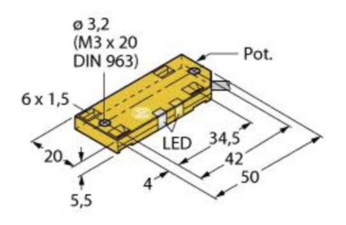 Turck Kapazitiver Sensor BC10-QF5,5-RN6X2 2620128 bündig NPN, Öffner (L x B x H) 54 x 20.3 x 5.5mm von Turck