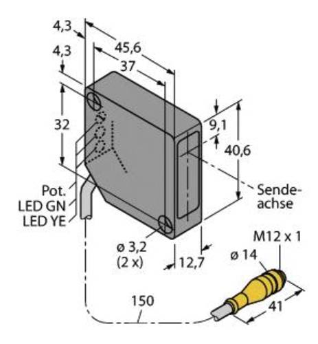 Turck Lichttaster PD45VP6C200Q 3048324 1St. von Turck