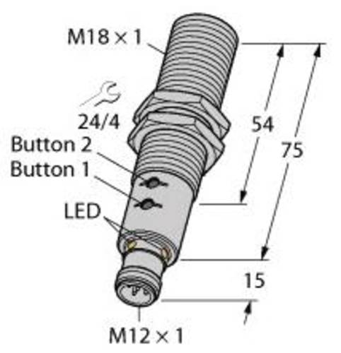 Turck RU40U-EM18E-LIU2PN8X2T-H1151/3GD Ultraschall-Reflexionstaster 1 St. 15 - 30V Reichweite (max.) von Turck