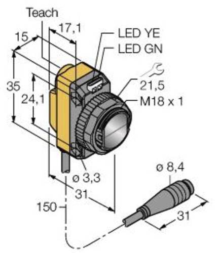 Turck Reflexions-Lichttaster QS18EP6DVQ1 3077116 1St. von Turck