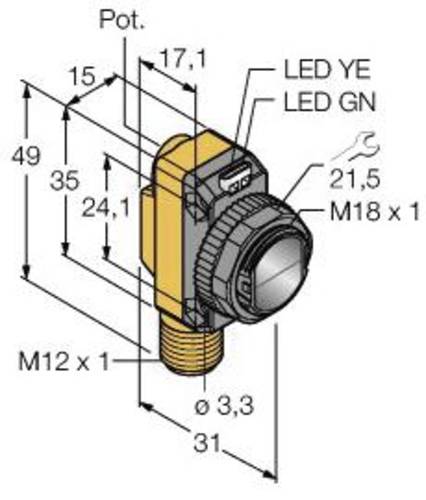 Turck Reflexions-Lichttaster QS18VN6LDQ8 3073039 1St. von Turck