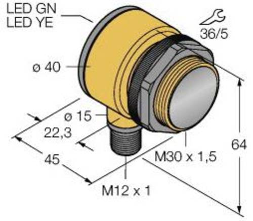 Turck Reflexions-Lichttaster T30S2P6FF400Q 3045176 1St. von Turck
