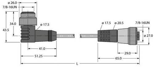 Turck U2725-0 Sensor-/Aktor-Steckverbinder, konfektioniert 1St. von Turck
