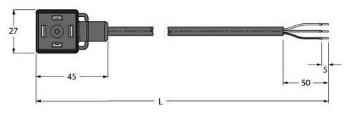 Turck VAS22-E80E-2/TEL Ventilsteck- verbinder Bauform A Leitung 6606713 VAS22-E80E-2/TEL 6606713 Inh von Turck