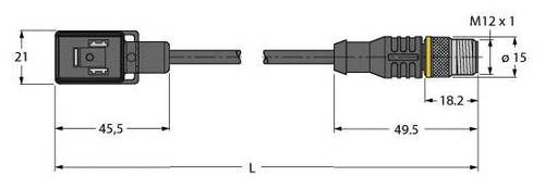 Turck VBS02-S80E-0,6-RSC5.31T/TXL Ventil steckverbinder Bauform B 6606516 VBS02-S80E-0,6-RSC5.31T/TX von Turck