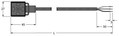 Turck Ventilsteckverbinder Bauform A, Anschlussleitung 6606777 VAS22-A80E-5/TEL 6606777 Inhalt: 1St. von Turck