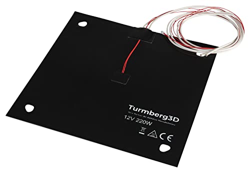 Turmberg3D - Schwarze Silikonheizmatte für 3D Drucker, kompatibel zB mit Creality CR10 (Variante C, 12V 220W) von Turmberg3D